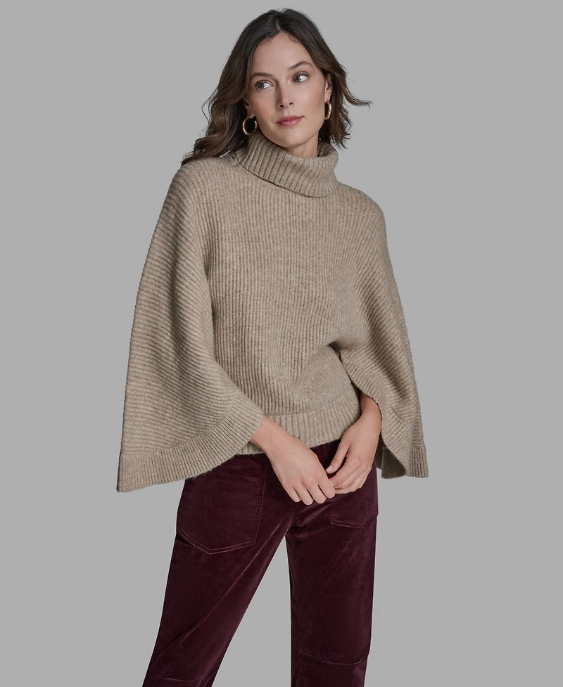 Bcbg Women's Oversized Turtleneck Sweater Poncho