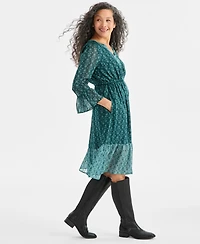 Style & Co Women's Printed Shine Midi Dress, Macy's Exclusive