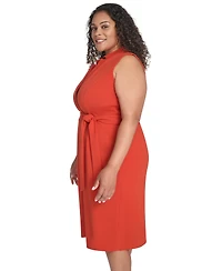 Calvin Klein Plus Belted Midi Dress