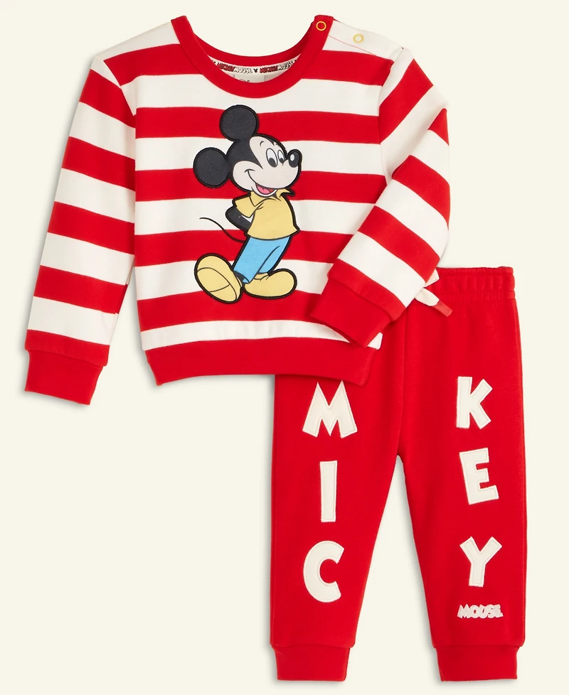 Disney | Macy's Baby Mickey Mouse Pullover Sweatshirt & Jogger Pants Set, Exclusive