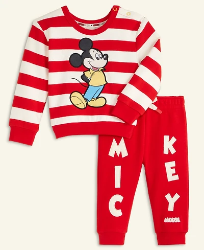 Disney | Macy's Baby Mickey Mouse Pullover Sweatshirt & Jogger Pants Set, Exclusive