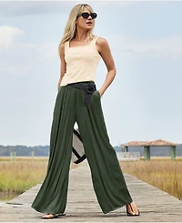 Lands' End Women's Wide Leg Fluid Palazzo Pants
