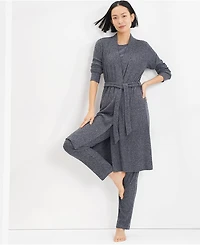 Lands' End Women's Plus Cozy 3 Piece Pajama Set - Robe Top and Pants