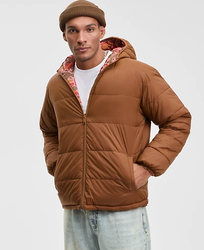 Mode of One Men's Reversible Hooded Puffer Jacket, Macy's Exclusive