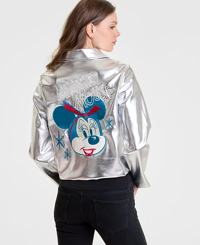 Disney | Macy's Women's Minnie Mouse Faux-Leather Jacket Embellished with Crystals by Swarovski, Exclusive