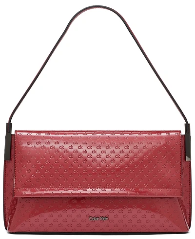 Calvin Klein Women's Verne Signature Embossed Flap Shoulder Bag