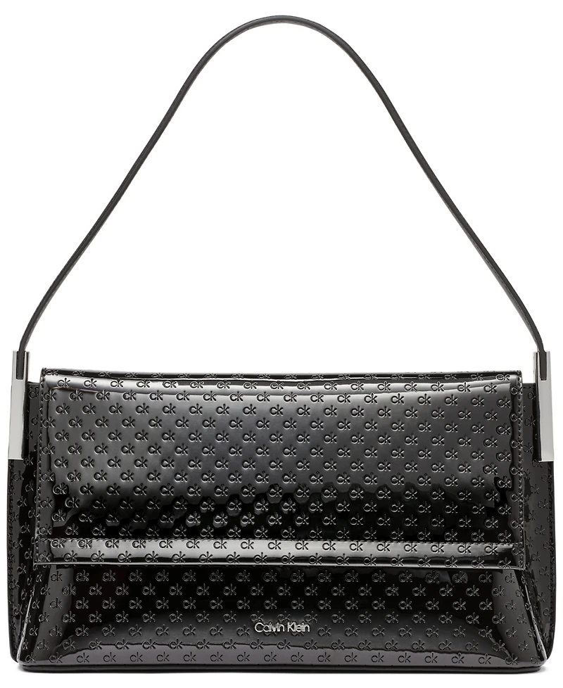 Calvin Klein Women's Verne Signature Embossed Flap Shoulder Bag