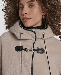 Dkny Petite Hooded Toggle Coat