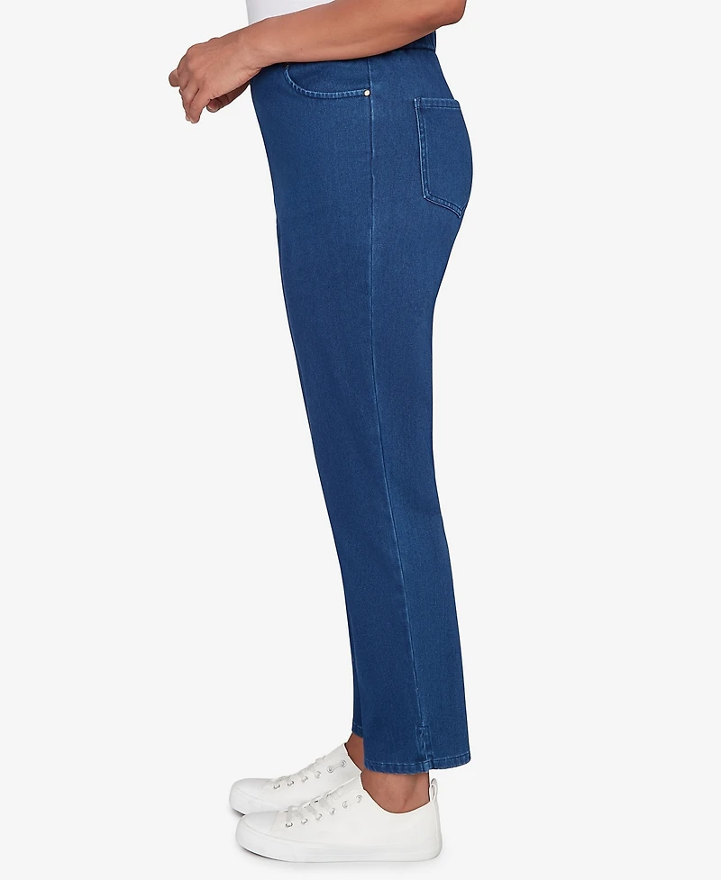 Alfred Dunner Sunset Canyon Denim Knit Short Length Split Hem Jeans