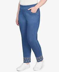 Alfred Dunner Sunset Canyon Super Stretch Geometric Denim Ankle Pant