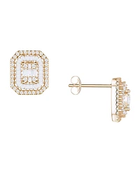 Diamond Baguette & Round Earrings (1/2 ct. t.w.) in 14k Yellow or White Gold