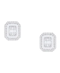 Diamond Baguette & Round Earrings (1/2 ct. t.w.) 14k Yellow or White Gold