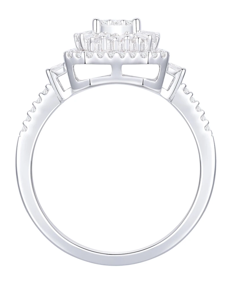 Diamond Baguette & Round Ring (1/2 ct. t.w.) 14k Yellow or White Gold