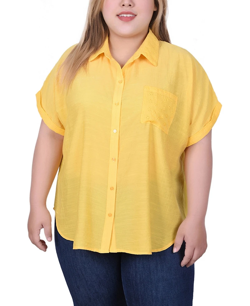 Ny Collection Plus Short Extended Sleeve Top