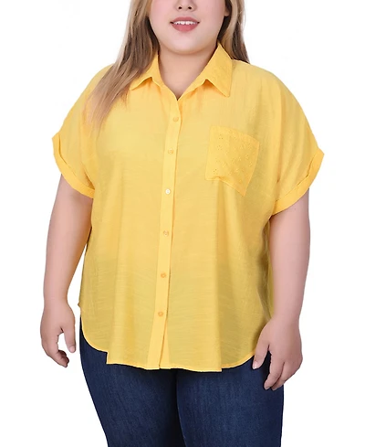 Ny Collection Plus Short Extended Sleeve Top