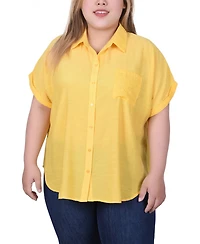 Ny Collection Plus Short Extended Sleeve Top