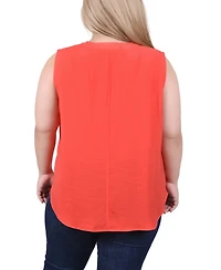 Ny Collection Plus Sleeveless Blouse With Eyelet Insets