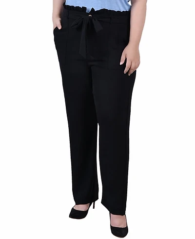 Ny Collection Plus Full Length Paper bag Waist Pants
