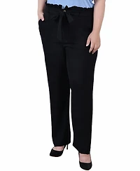 Ny Collection Plus Full Length Paper bag Waist Pants