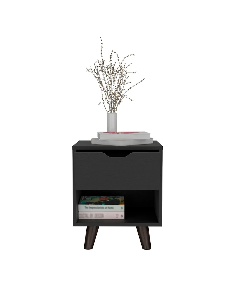 Casainc Storage Cabinet NightStand End Table with Wooden Legs