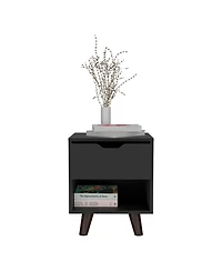 Casainc Storage Cabinet NightStand End Table with Wooden Legs