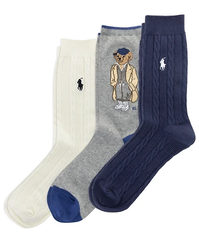 Polo Ralph Lauren Women's 3-Pack Polo Bear Sock Set