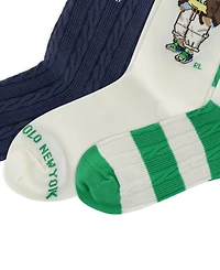 Polo Ralph Lauren Women's 3-Pack Polo Bear Sock Set
