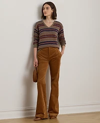 Lauren Ralph Petite Fair Isle V-Neck Sweater