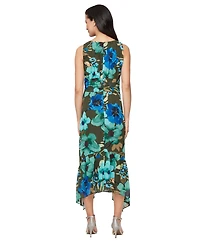 Sl Fashions Women's Printed Sleeveless A-Line Midi Dress
