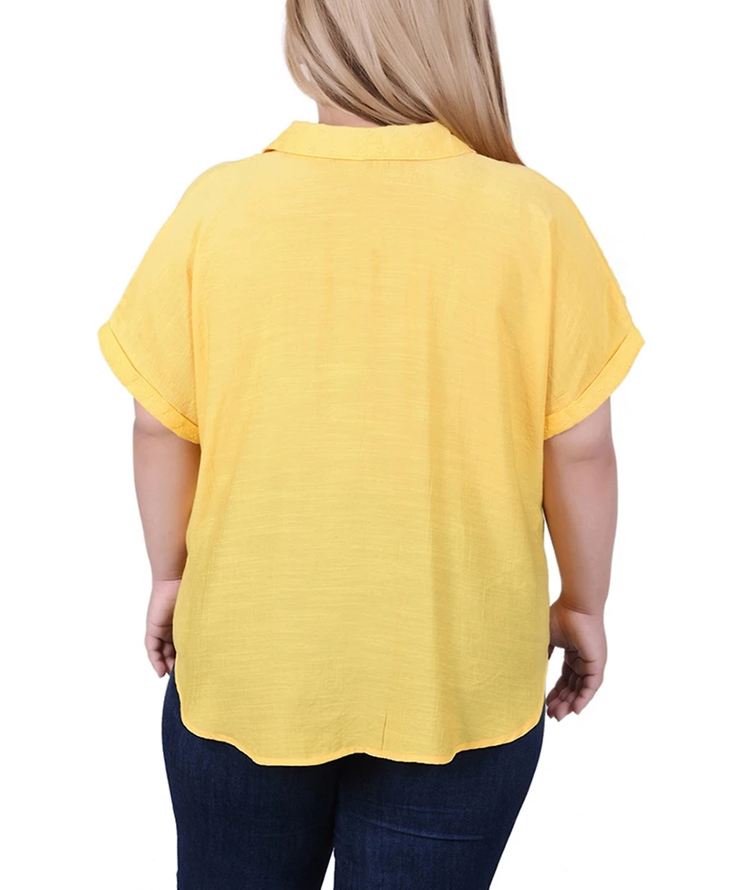 Ny Collection Plus Short Extended Sleeve Top