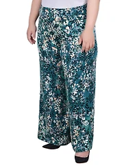 Ny Collection Plus Wide Leg Pull On Pant