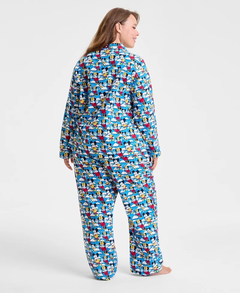 Disney | Macy's Plus Mickey Mouse & Minnie Flannel Pajama Set, Exclusive