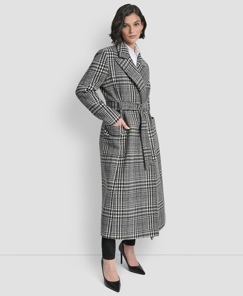 Dkny Women's Notch Collar Belted Wrap Coat