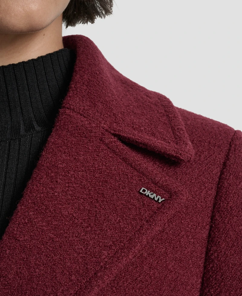 Dkny Women's Maxi Boucle Notch Collar Coat
