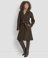 Dkny Women's Belted Notch Collar Coat