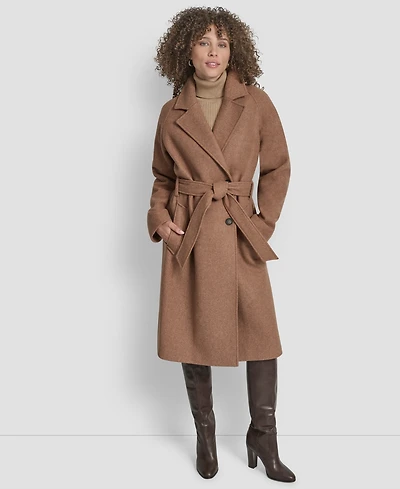 Dkny Women's Belted Notch Collar Coat