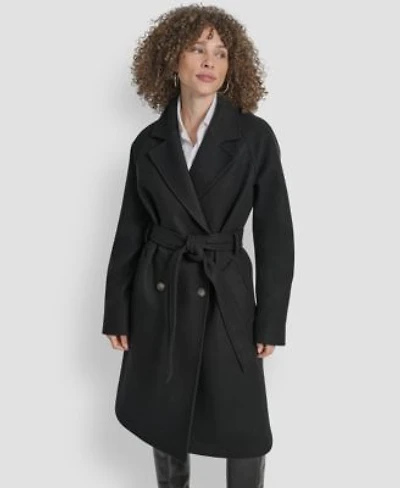 Dkny Womens Belted Notch Collar Coat P Xs Xxl