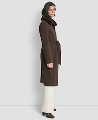Dkny Women's Single-Breasted Pillow Collar Coat