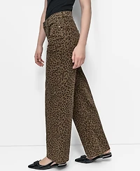 Dkny Jeans Women's Animal Print Mid-Rise Relaxed Straight-Leg Cotton