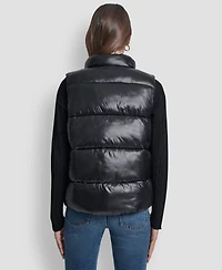 Dkny Jeans Women's Quilted Mock Neck Puffer Jacket