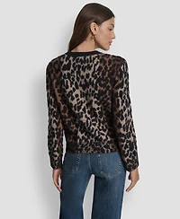Dkny Jeans Women's Leopard Print Sweater