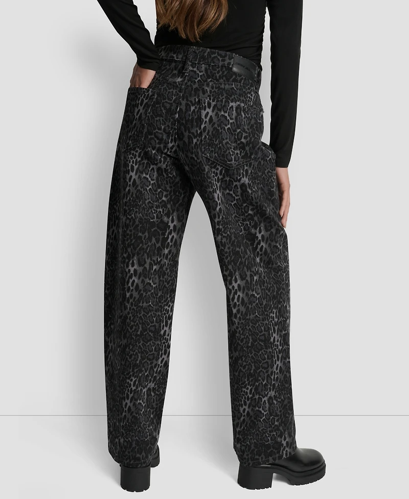 Dkny Jeans Women's Mid Rise Leopard Print