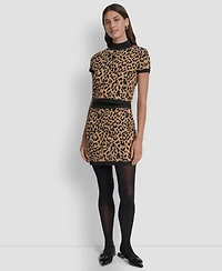 Dkny Jeans Women's Animal Print Cropped Top