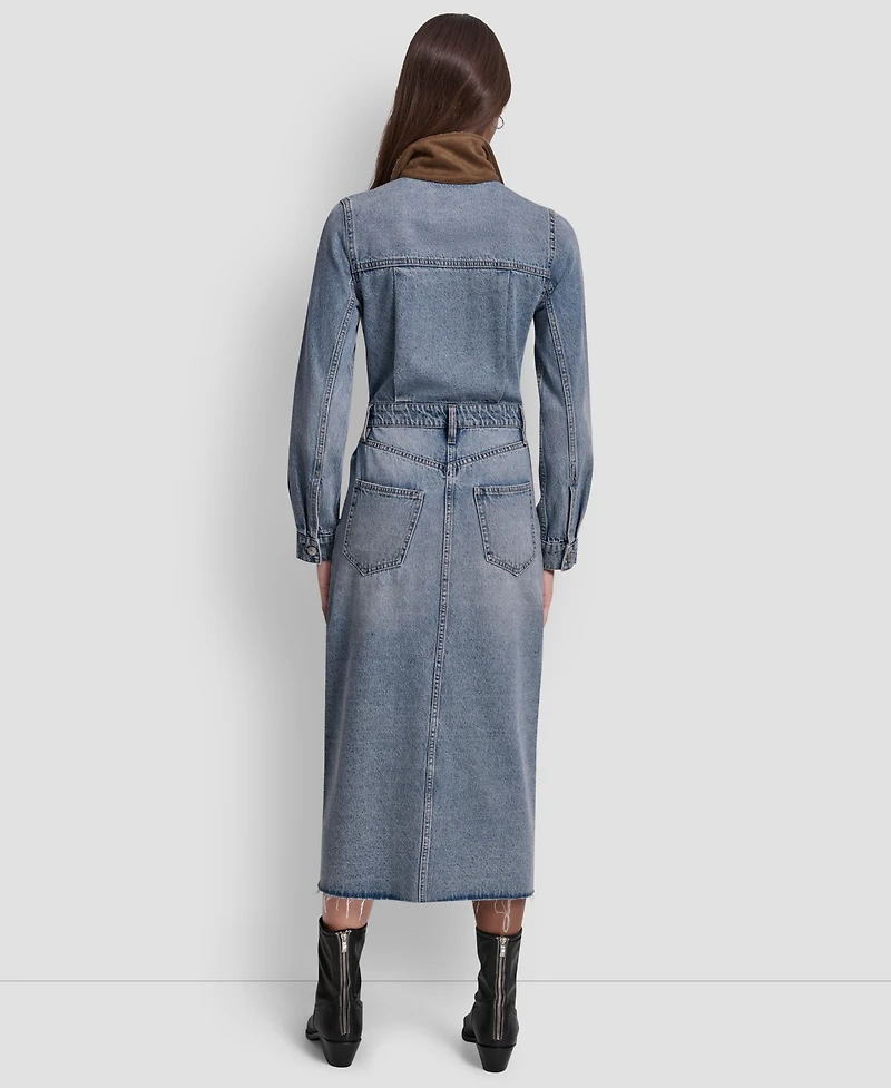 Dkny Jeans Women's Button Front Midi Dress