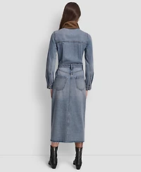 Dkny Jeans Women's Button Front Midi Dress