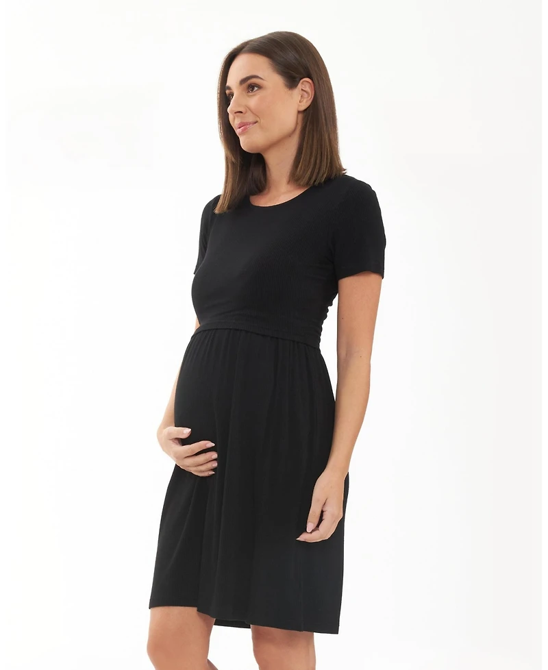 Ripe Maternity Maternity Ripe Rib Crop Top Nursing Dress