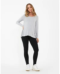 Ripe Maternity Comfortable Raw Edge Nursing Top Silver Marle