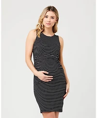 Ripe Maternity Maternity Mia Sleeveless Nursing Dress in Black and Flint - Perfect Beyond