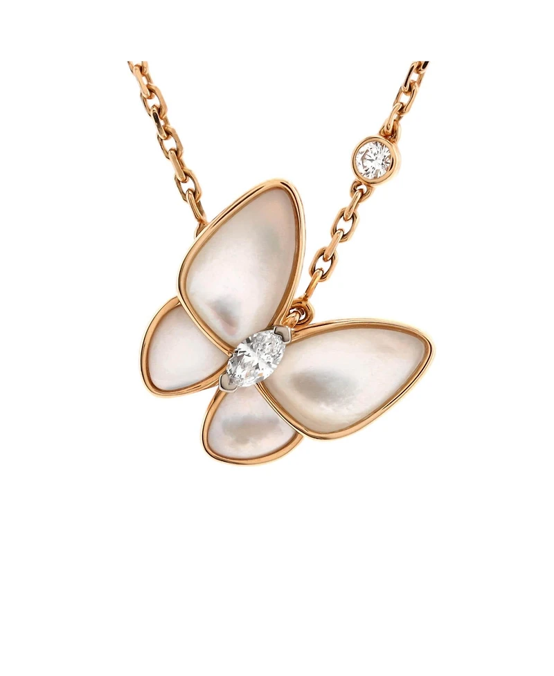 Pre-Owned Van Cleef & Arpels Two Butterfly Pendant Necklace