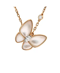 Pre-Owned Van Cleef & Arpels Two Butterfly Pendant Necklace